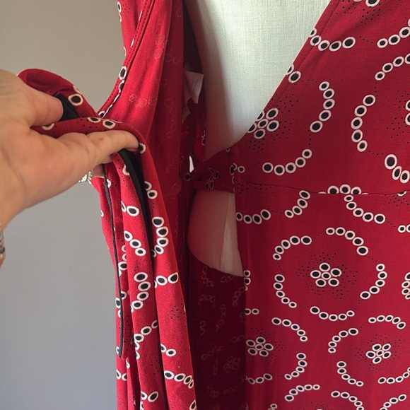 Mango Red Long Sleeve Wrap Dress - Picture 8 of 10